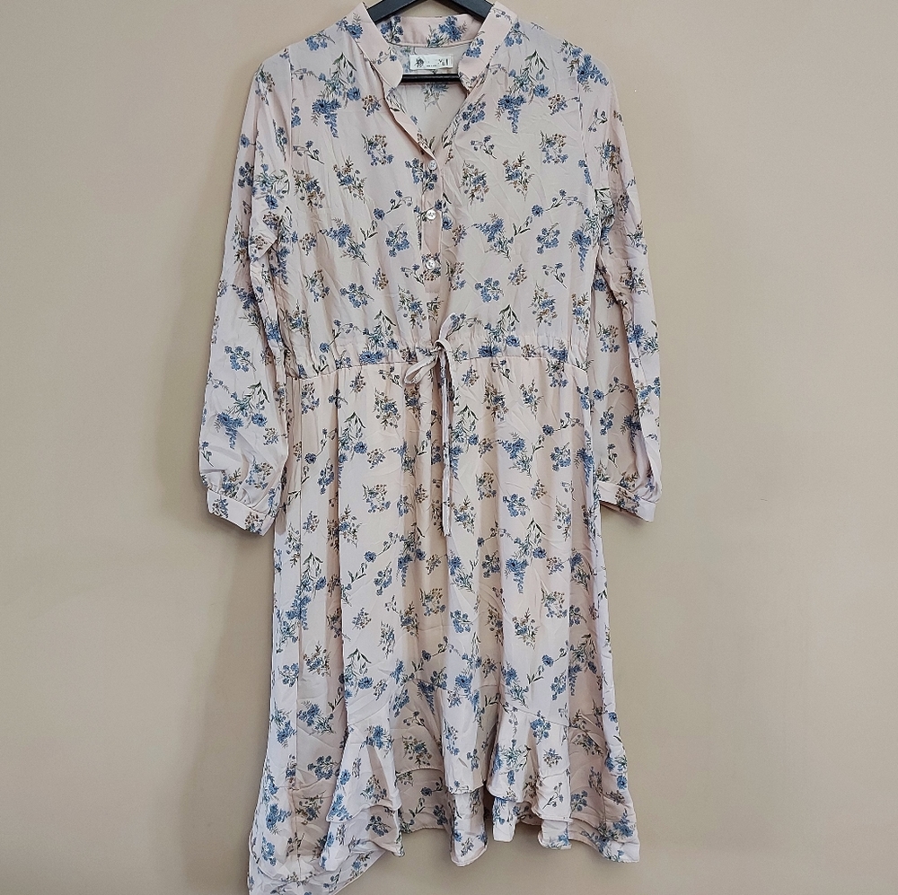 Yull floral multi tiered midi dress